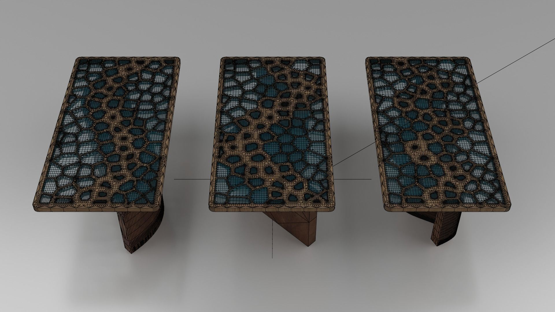 Organic Pattern Three Dining tables 3D model_7