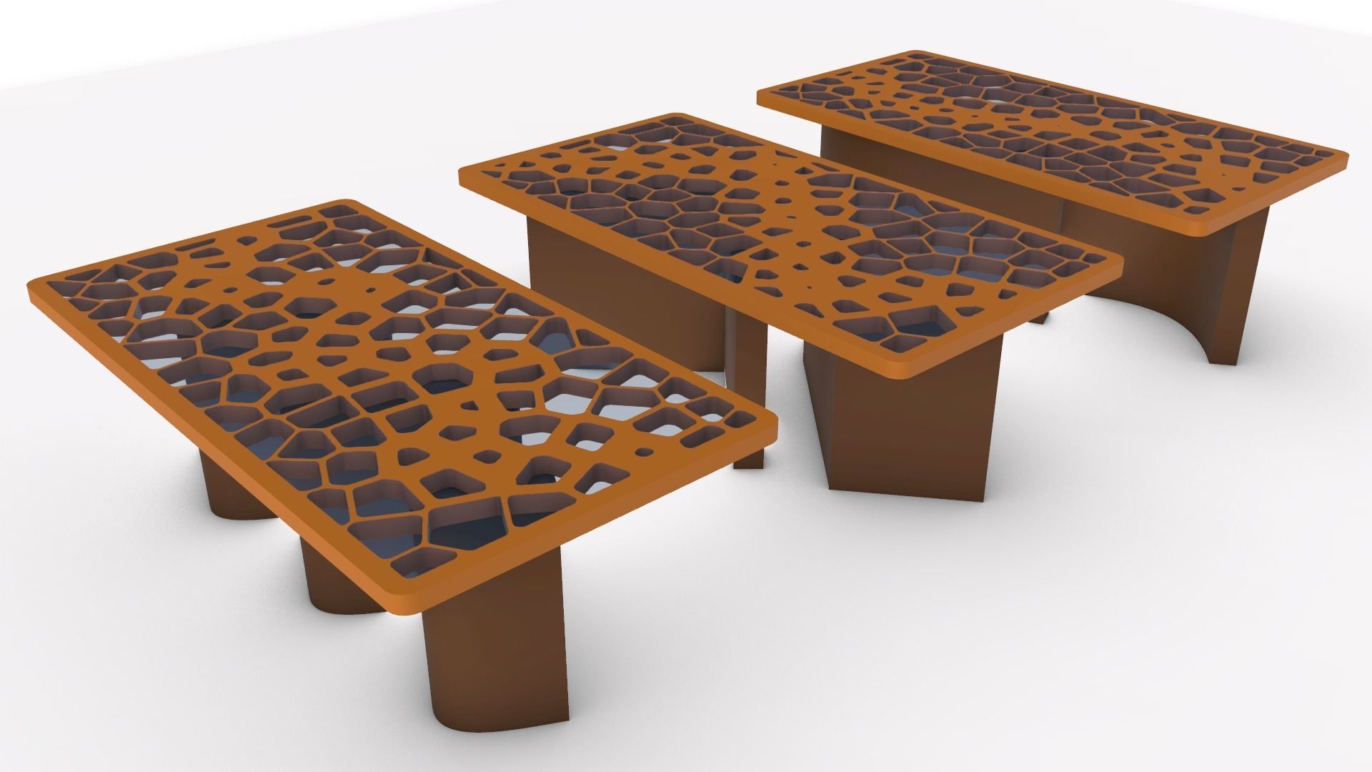 Organic Pattern Three Dining tables 3D model_48