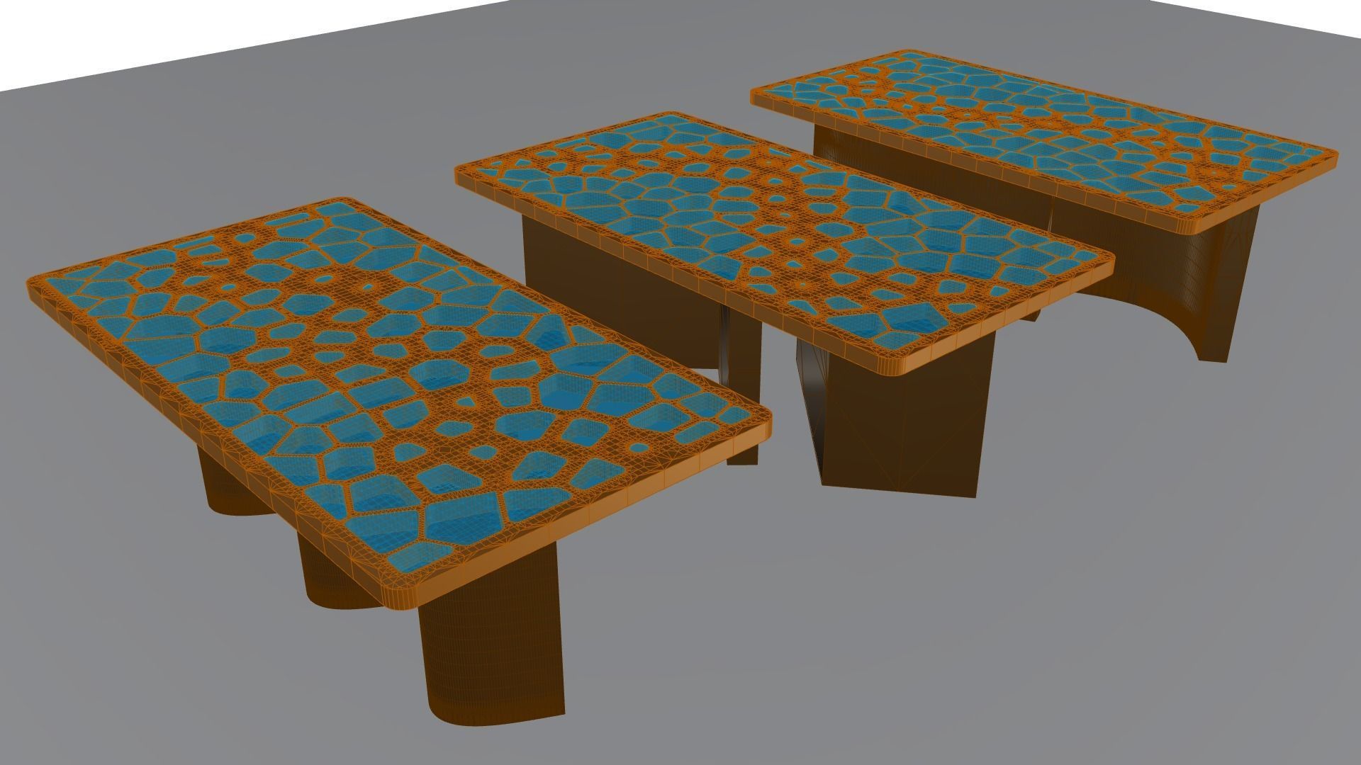Organic Pattern Three Dining tables 3D model_49