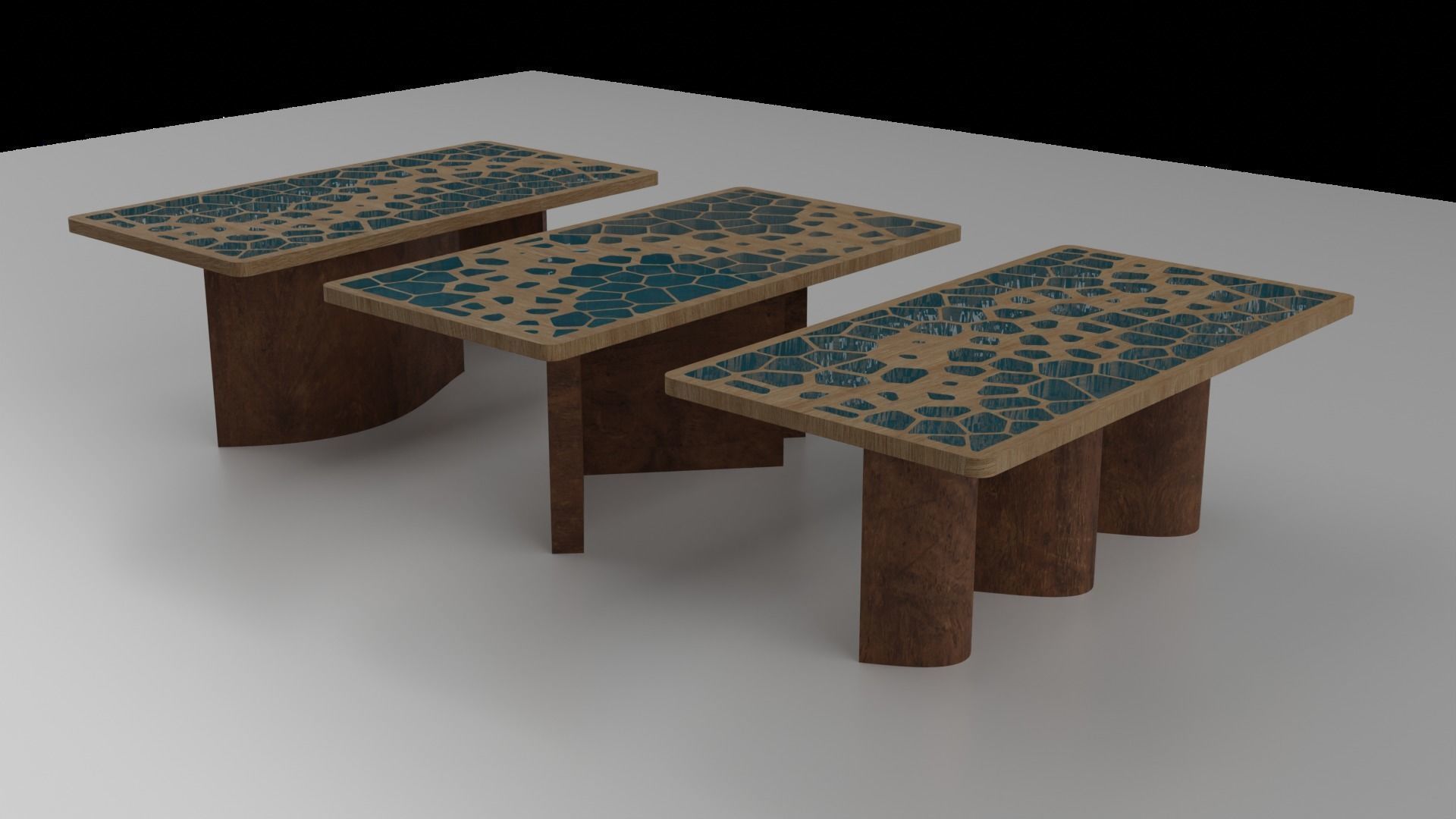 Organic Pattern Three Dining tables 3D model_4