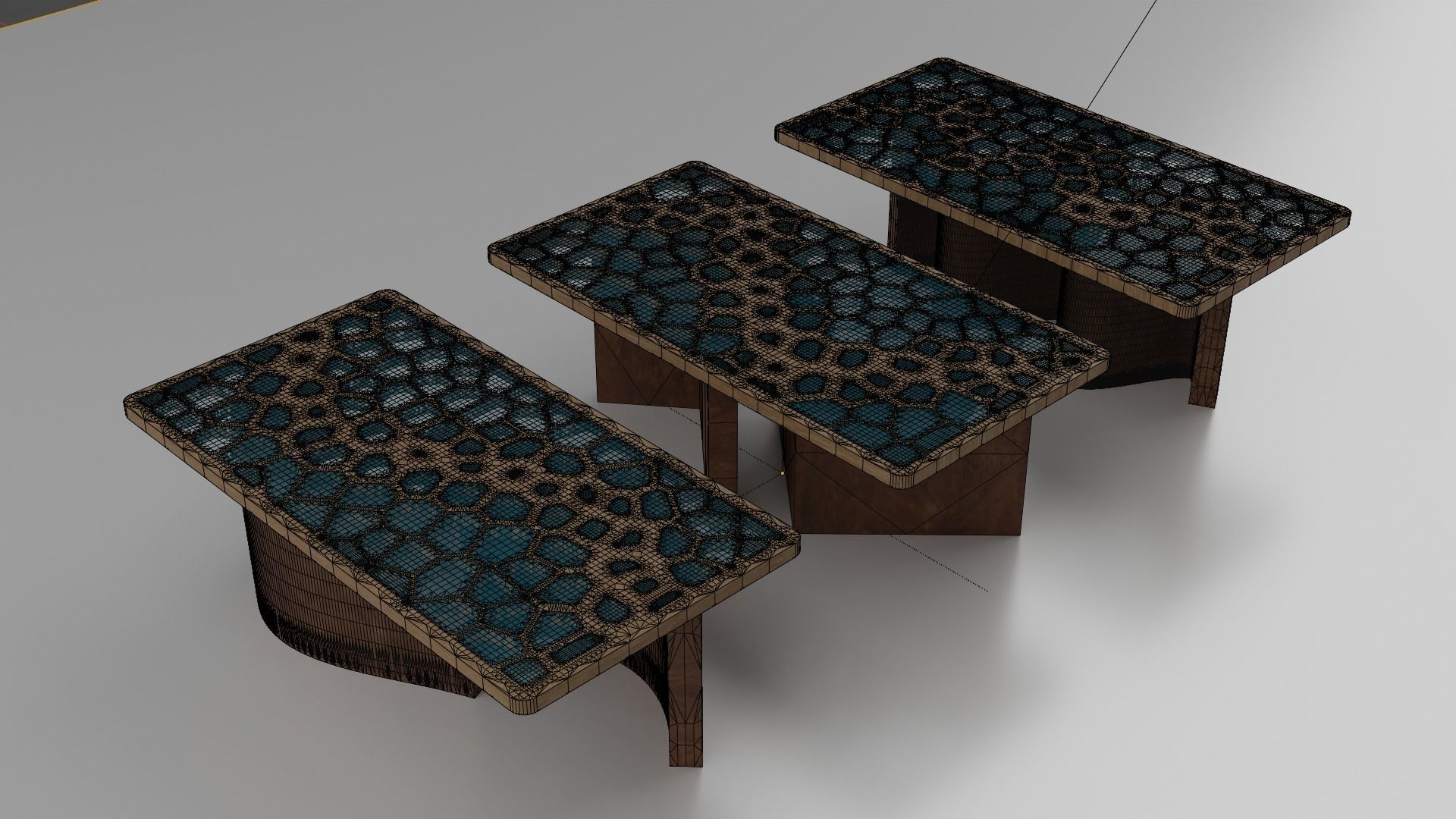 Organic Pattern Three Dining tables 3D model_3