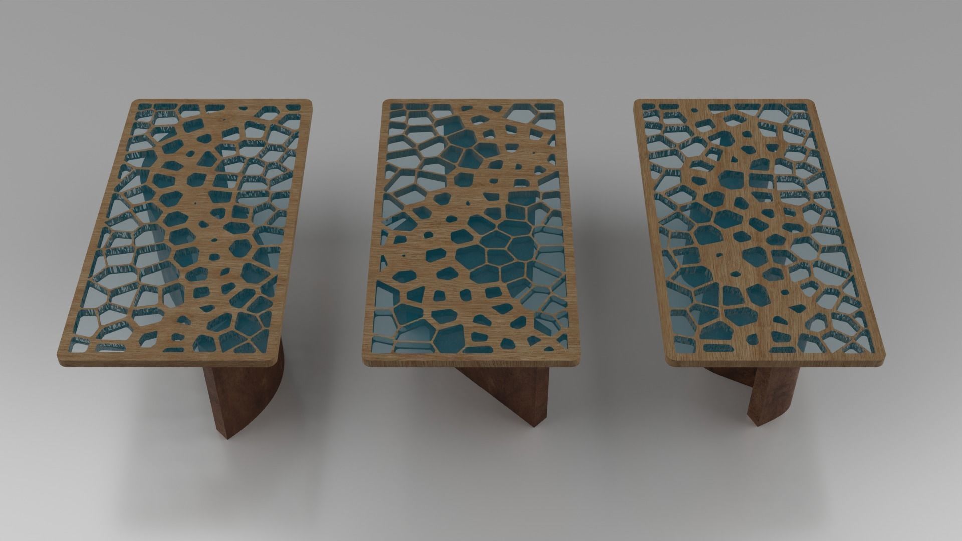 Organic Pattern Three Dining tables 3D model_6