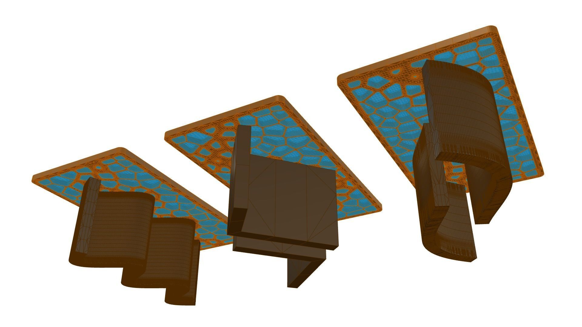 Organic Pattern Three Dining tables 3D model_51
