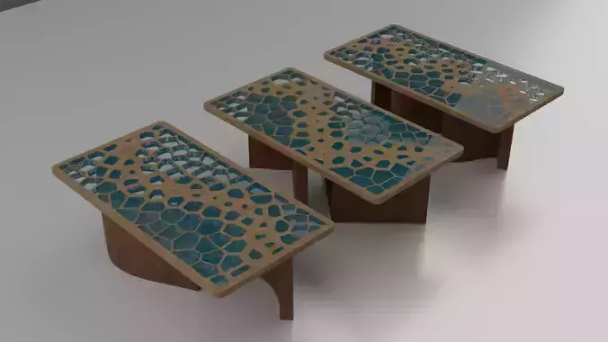 Organic Pattern Three Dining tables 3D model
