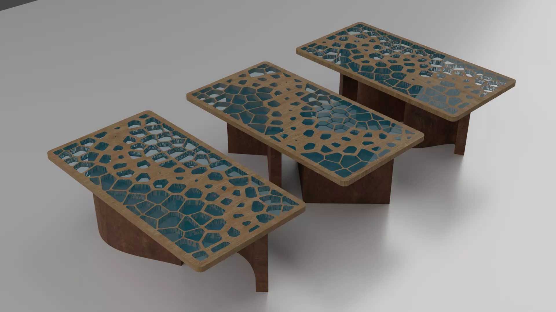 Organic Pattern Three Dining tables 3D model_0