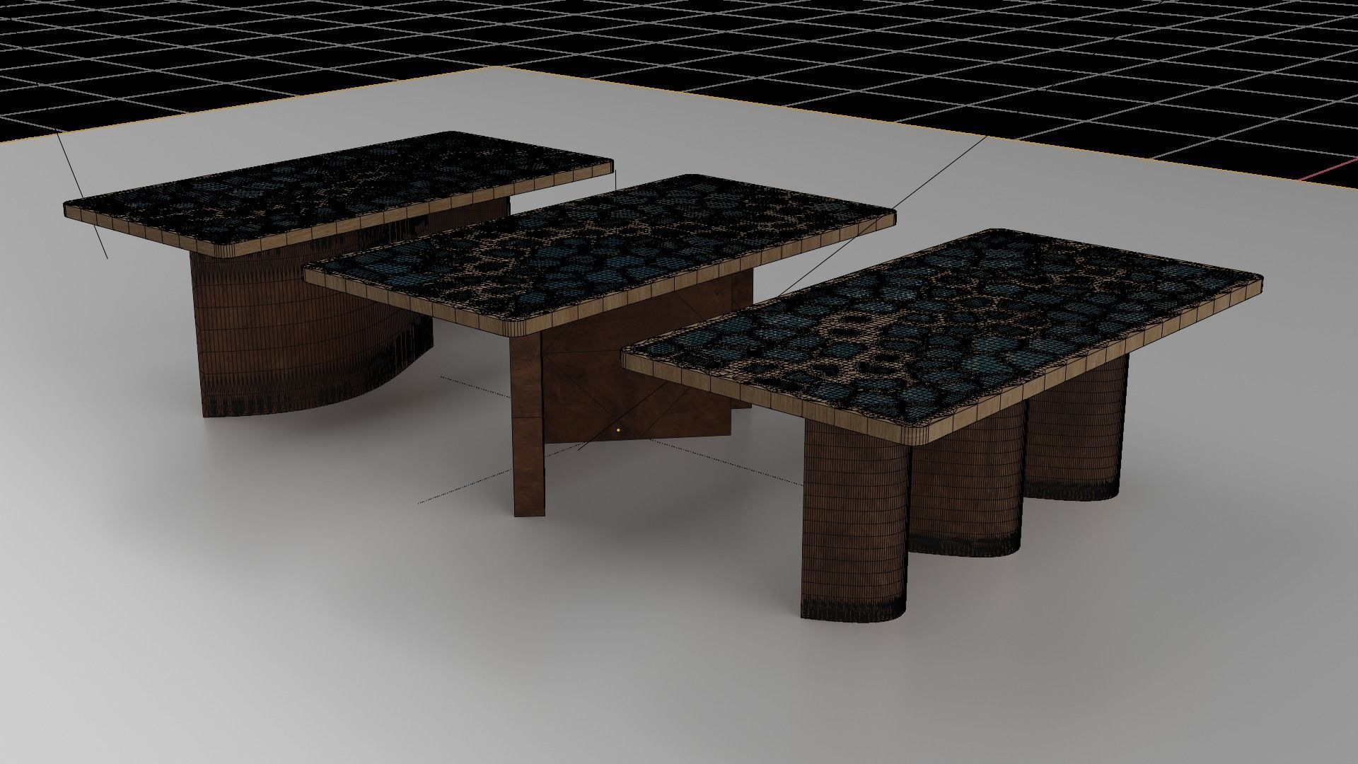 Organic Pattern Three Dining tables 3D model_5