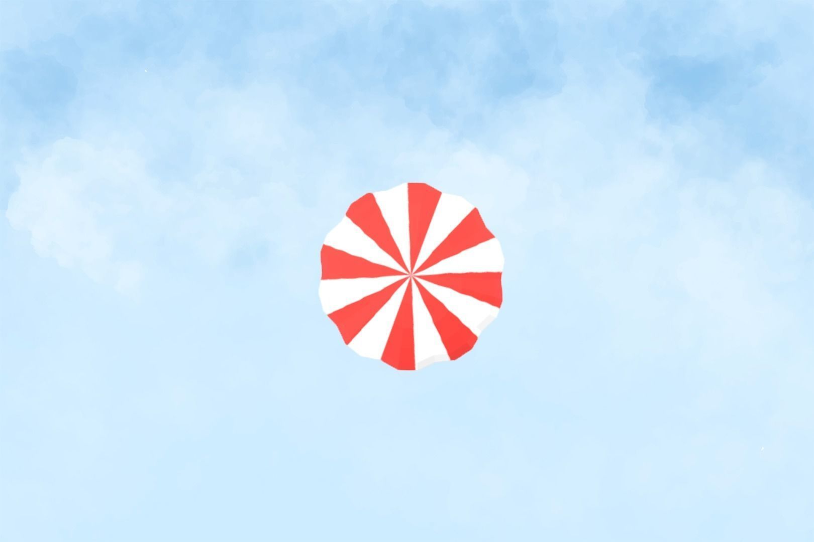 Cartoon Hot Air Balloon Low-poly 3D model_9