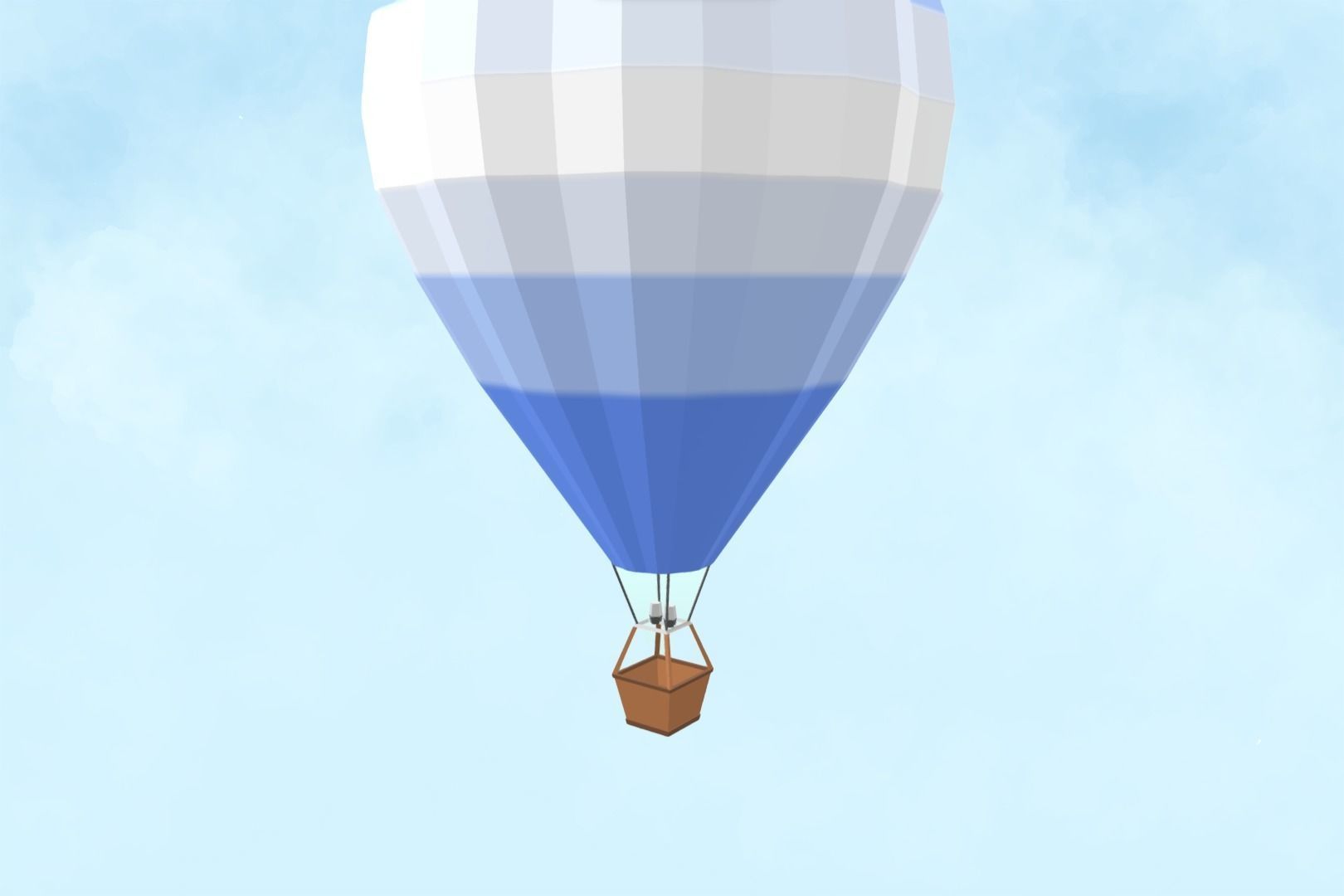 Cartoon Hot Air Balloon Low-poly 3D model_12