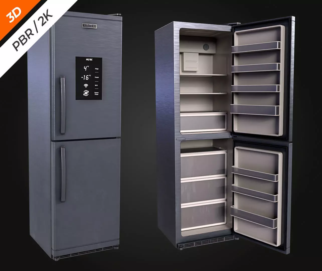 Fridge Low-poly 3D model_5