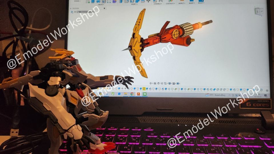 Dainsleif weapon from Gundam IBO for Graze or others HG kit 3D print model_32