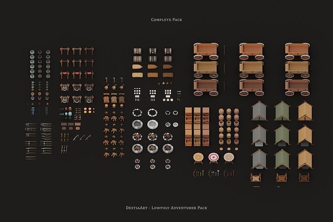 Lowpoly Adventurer Pack Low-poly 3D model 2