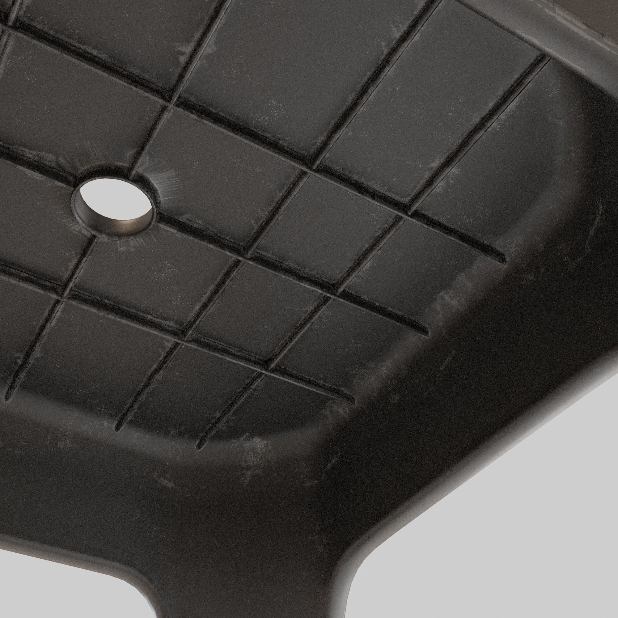 Stackable Small Plastic Stool Low-poly 3D model_9