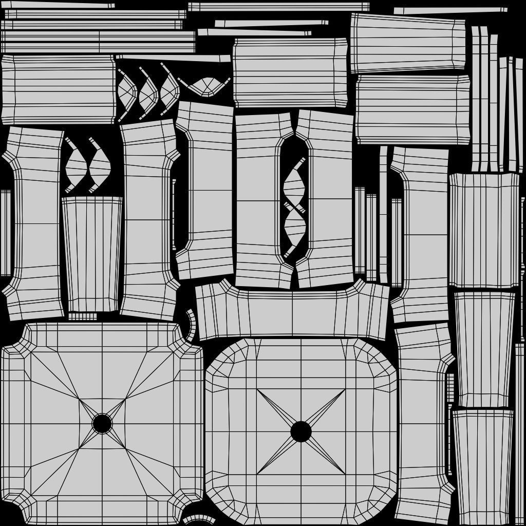 Stackable Small Plastic Stool Low-poly 3D model_17
