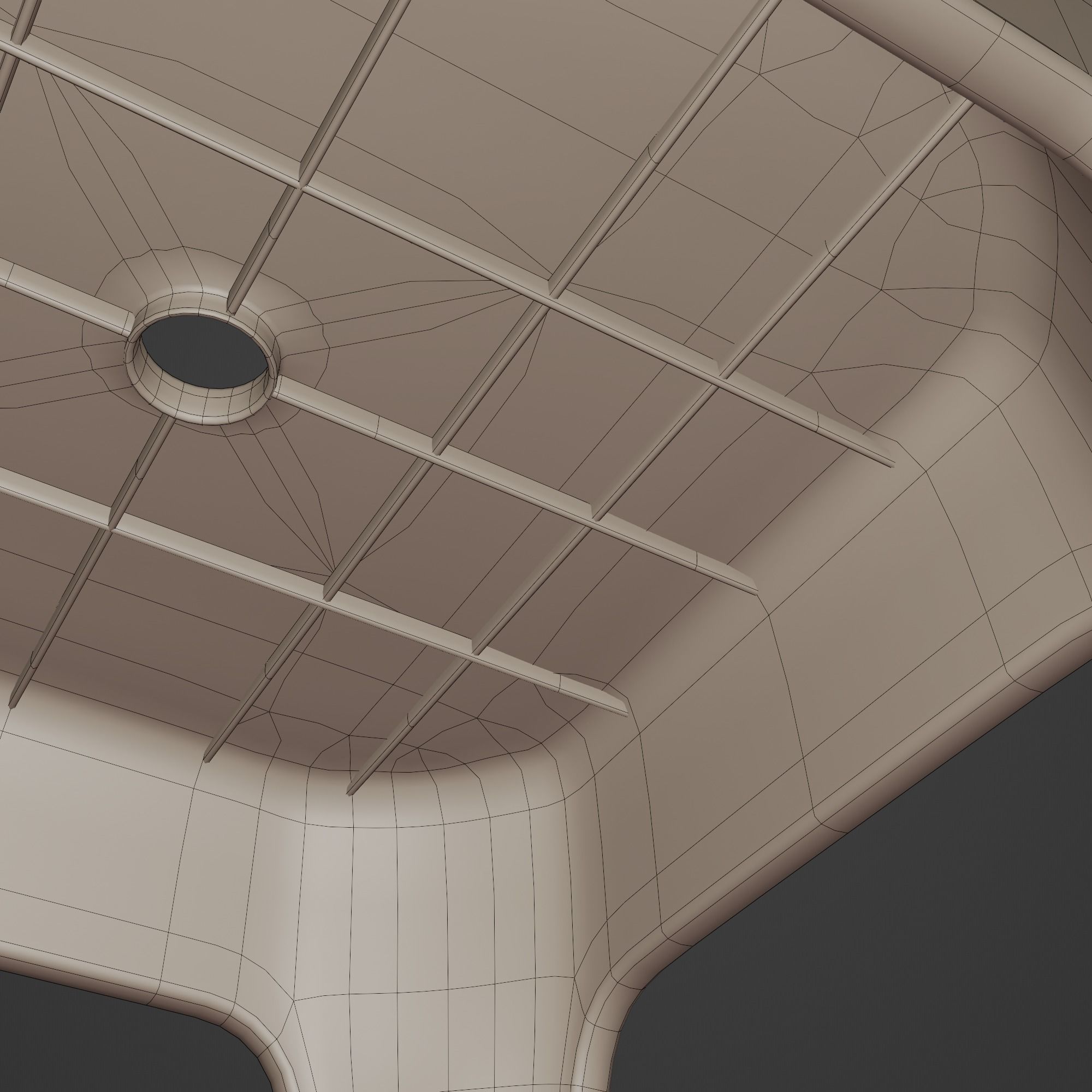 Stackable Small Plastic Stool Low-poly 3D model_15