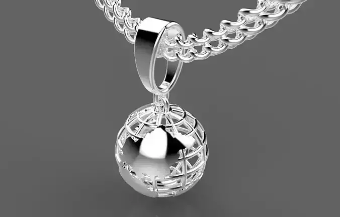 R 162 silver pendant with globe