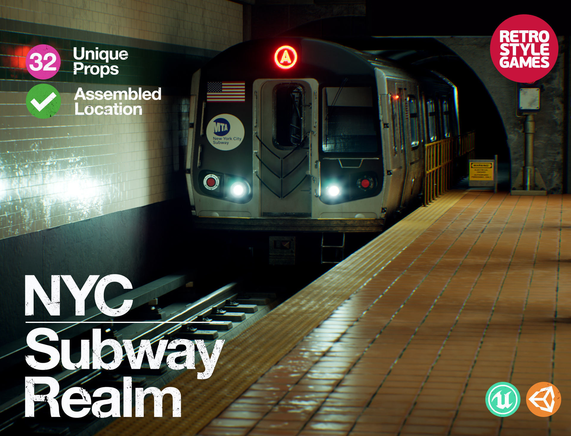 Subway Realm - Game-Ready NYC Metro Station Environment Low-poly 3D model_0