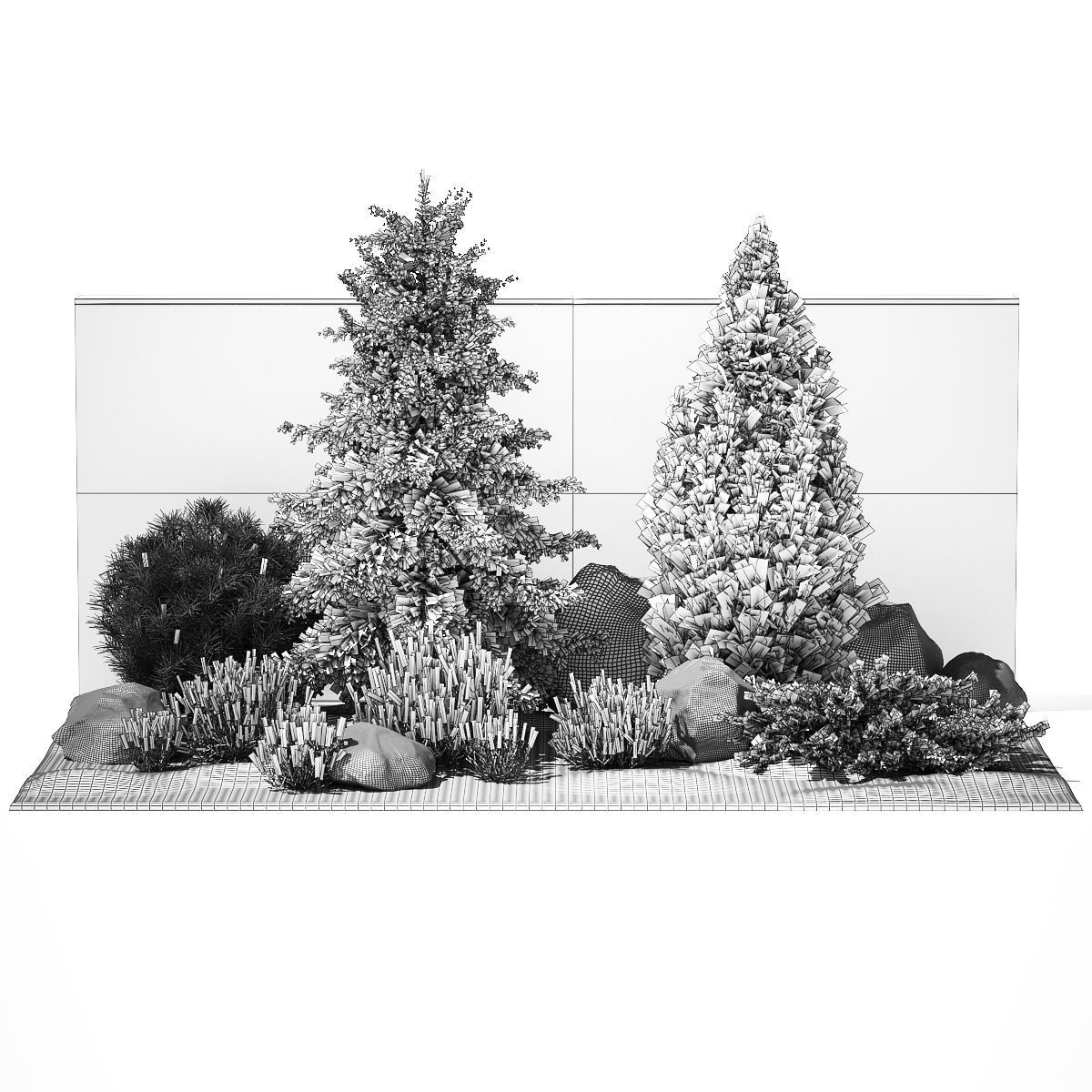 Beautiful garden lavender cypress spruce juniper 1376 3D model_13