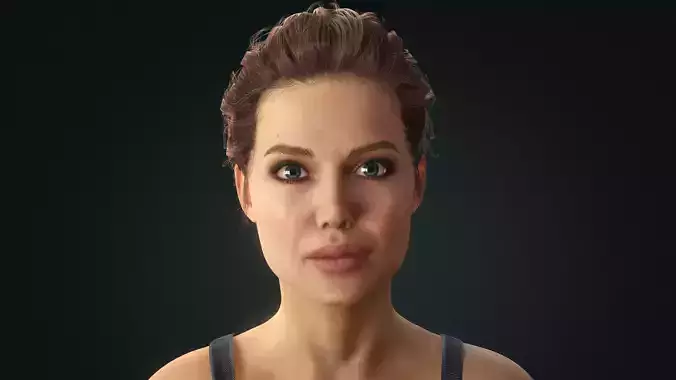 Angelina Jolie woman Low-poly 3D model