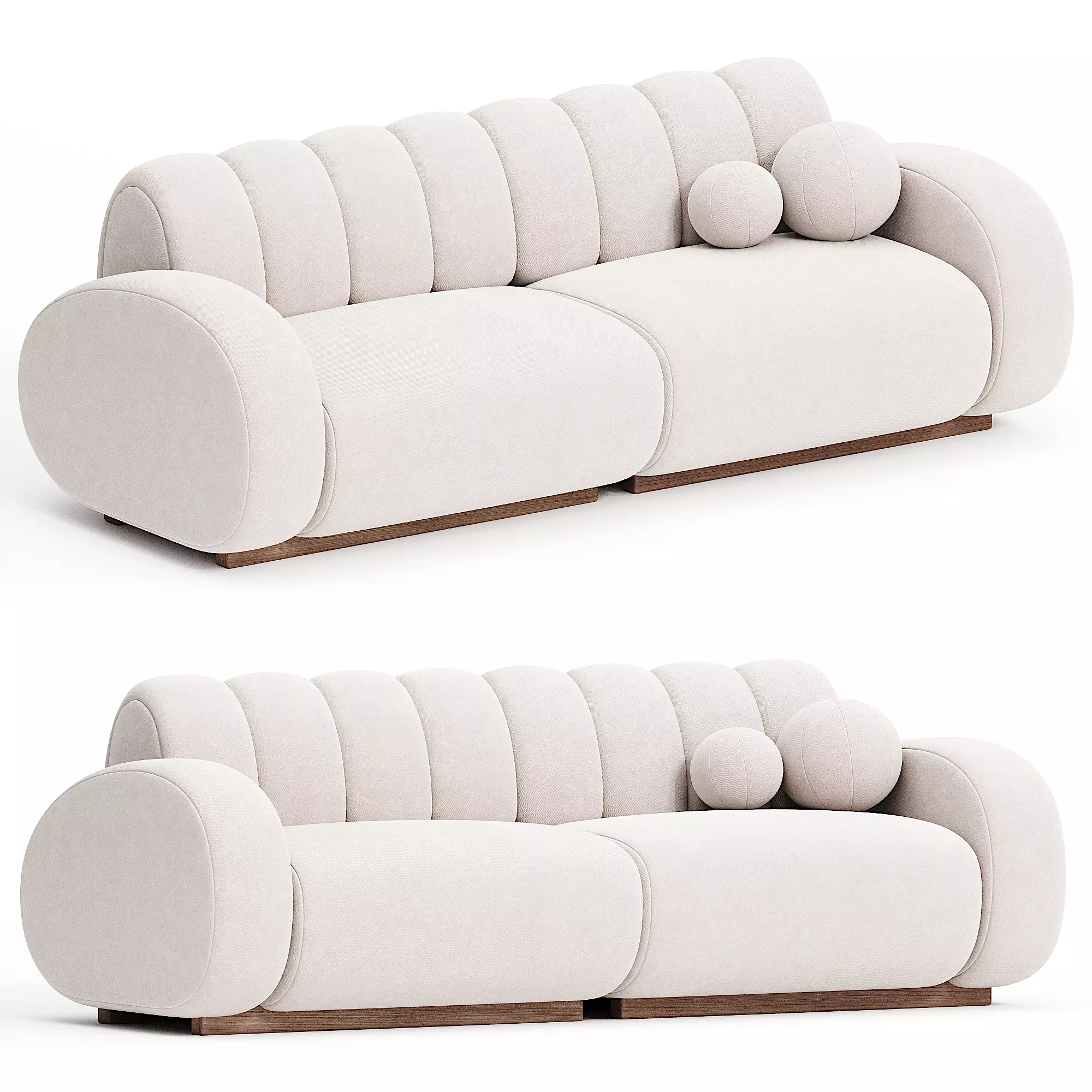Modern Velvet Cassia Modular Sofa by Caffe Latte 3D model_0