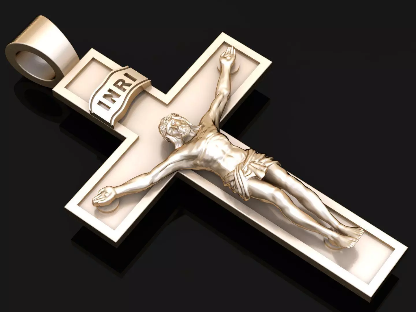 Cross Pendant Jesus Christ CP 2 3D print model_0