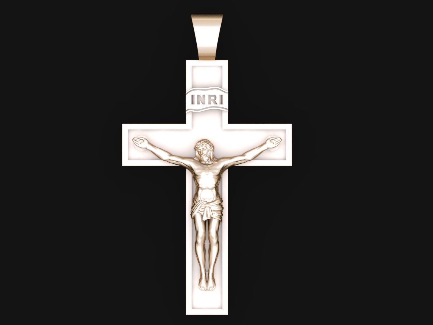 Cross Pendant Jesus Christ CP 2 3D print model_5