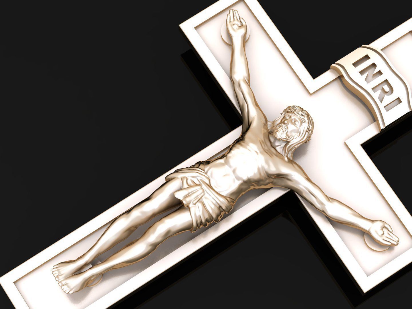Cross Pendant Jesus Christ CP 2 3D print model_2
