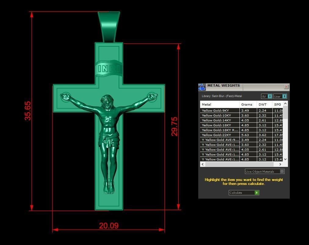Cross Pendant Jesus Christ CP 2 3D print model_4