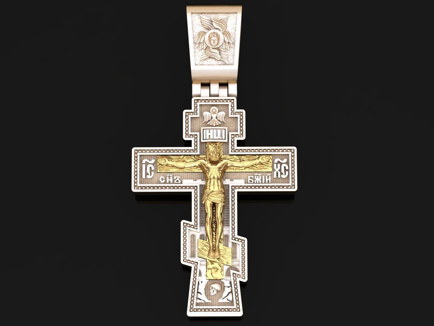 Cross Pendant Jesus Christ CP 1 3D print model_1