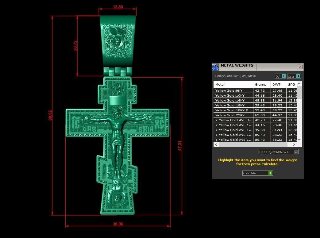 Cross Pendant Jesus Christ CP 1 3D print model_3