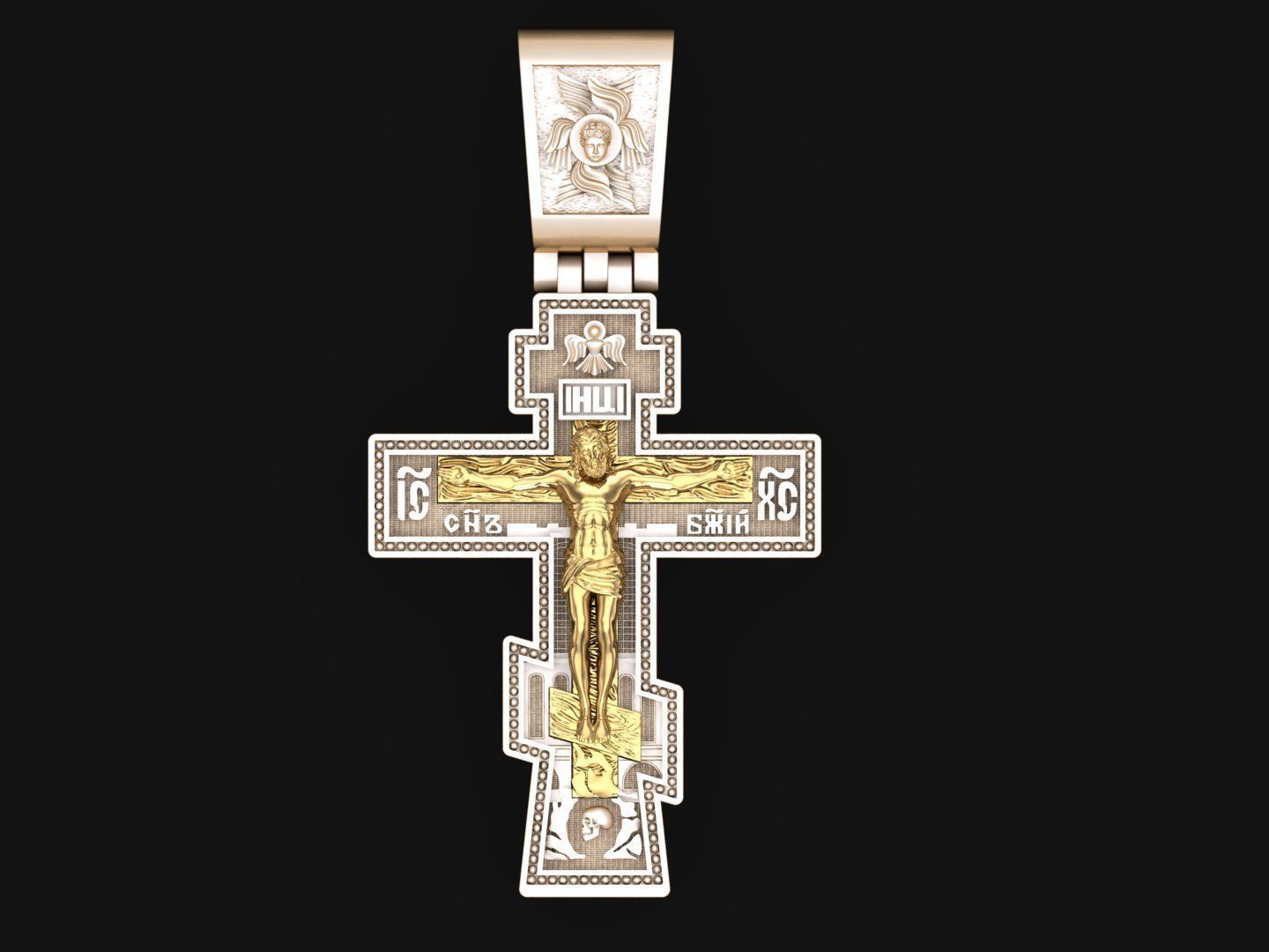 Cross Pendant Jesus Christ CP 1 3D print model_8