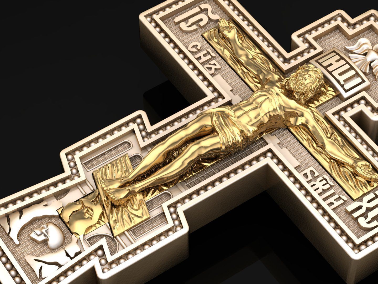 Cross Pendant Jesus Christ CP 1 3D print model_2