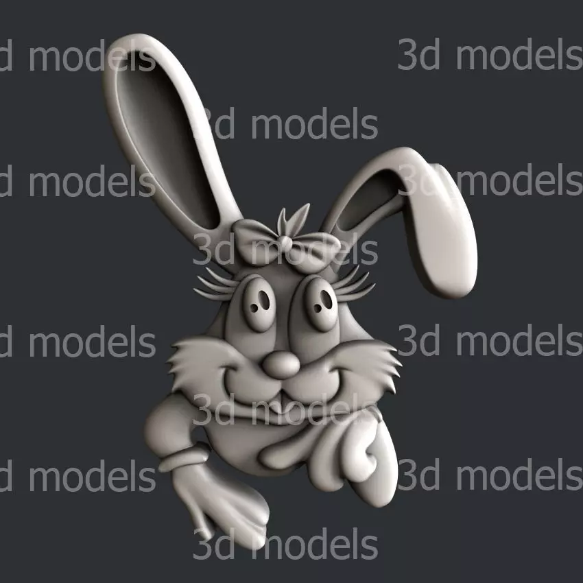 3d STL models for CNC router or 3d printer  bunny P444 3D model_0