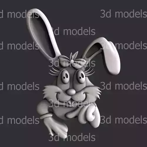 3d STL models for CNC router or 3d printer  bunny P444
