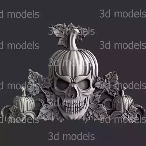 3d STL models for CNC router or 3d printer Halloween P446 
