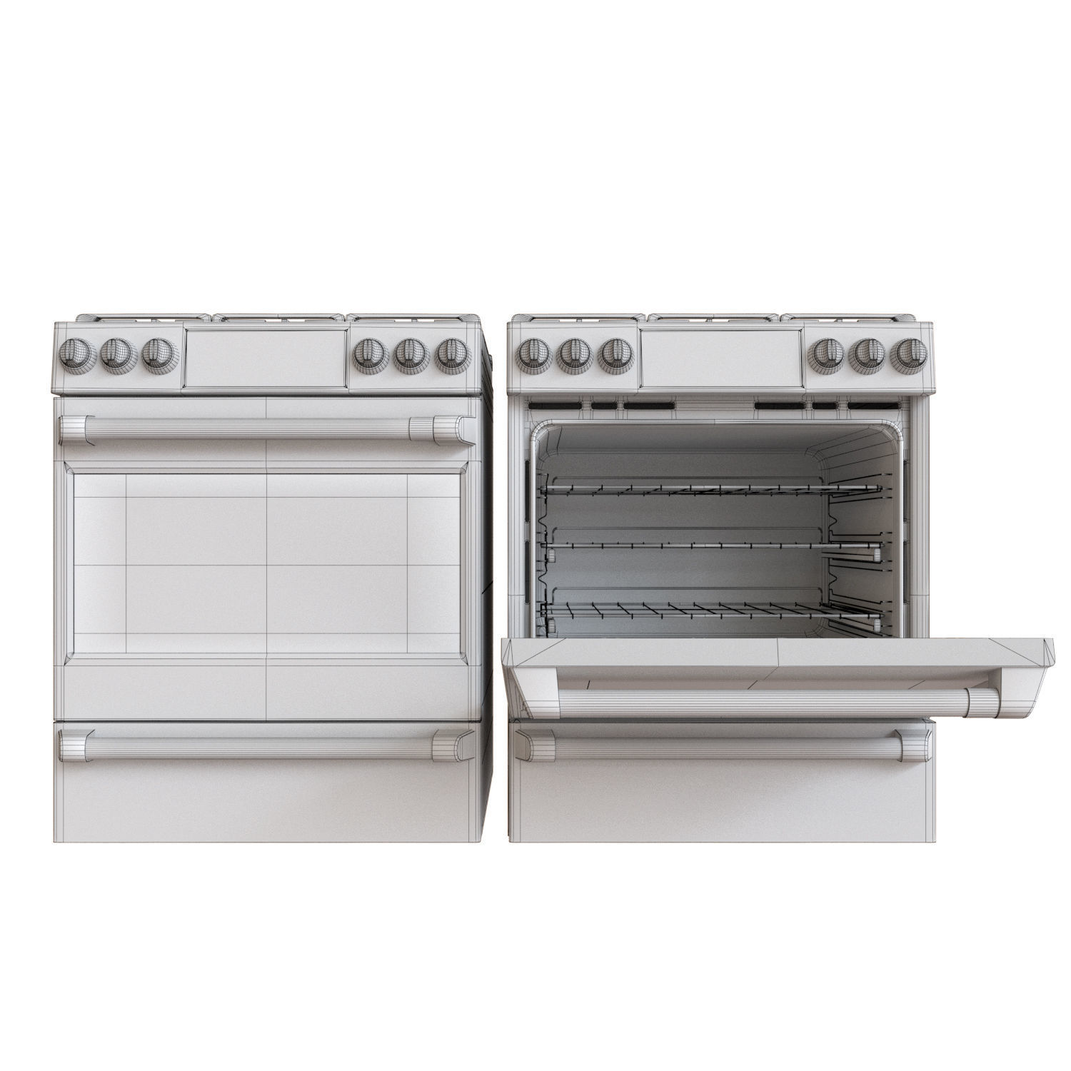 Cafe 30 inch Smart Slide-In Front-Control 3D model_7