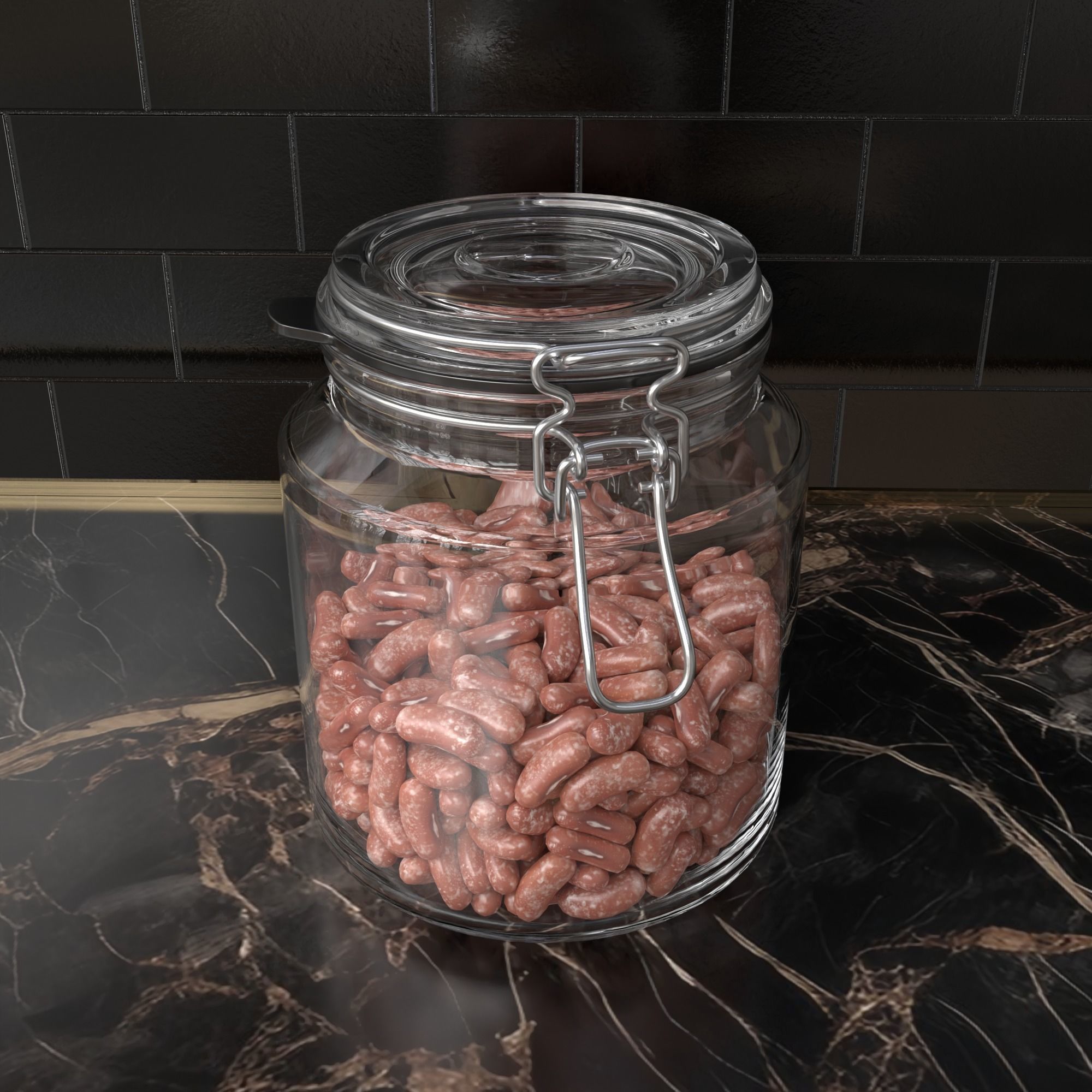 Jars of beans 3D model_4