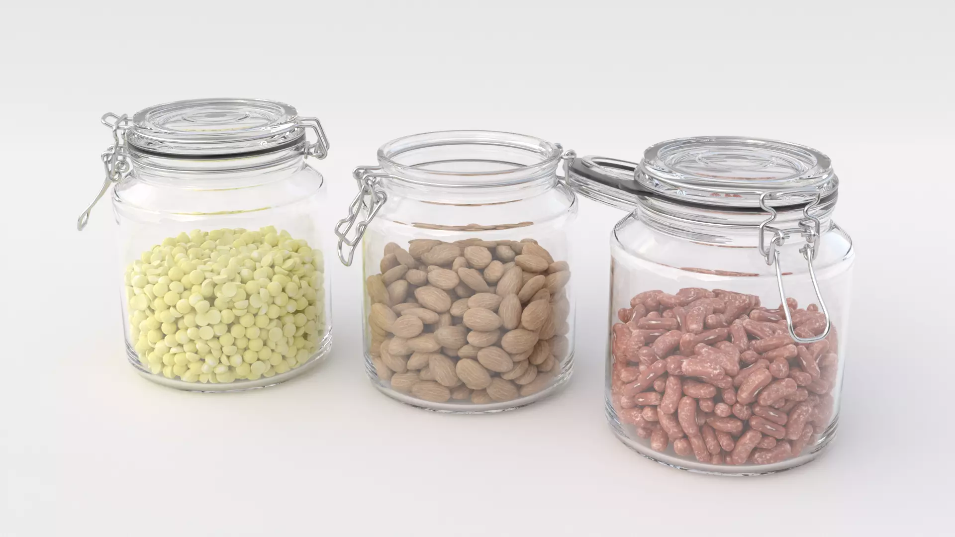 Jars of beans 3D model_0