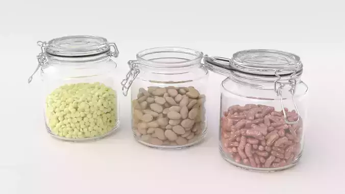 Jars of beans 3D model
