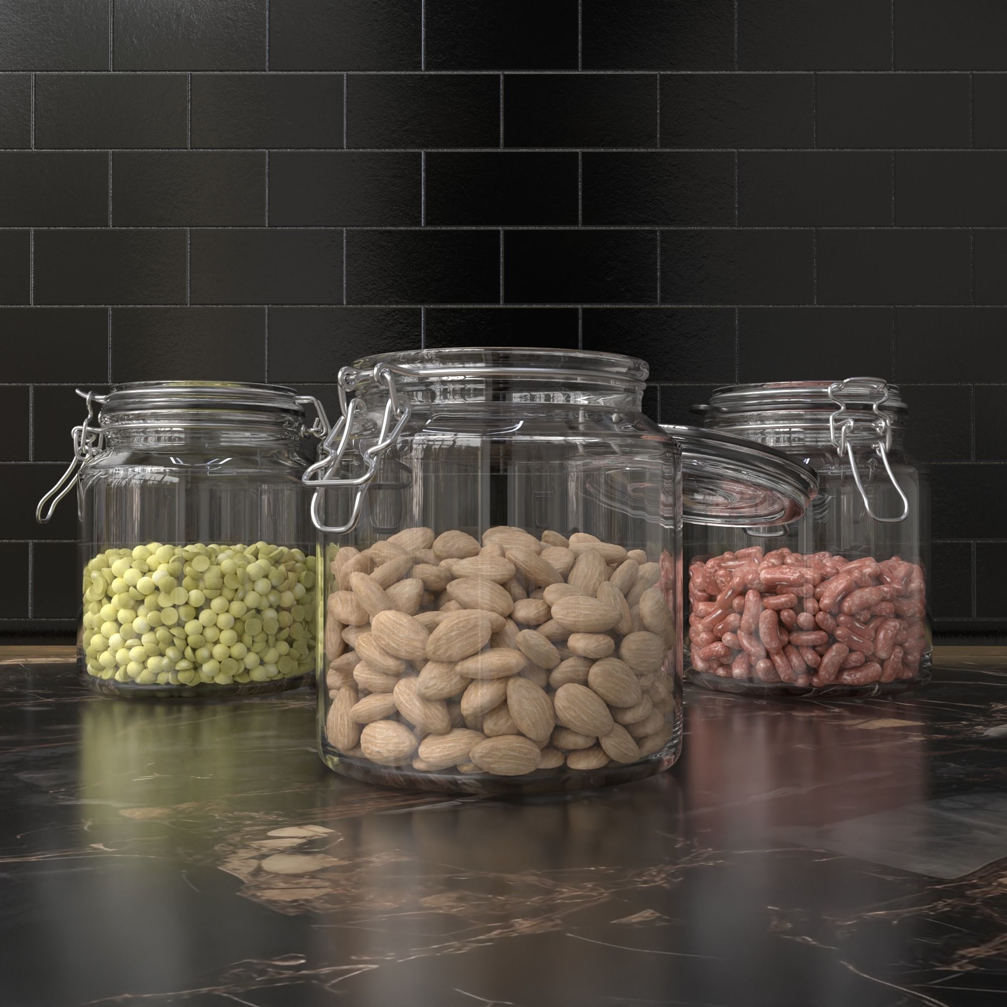 Jars of beans 3D model_3