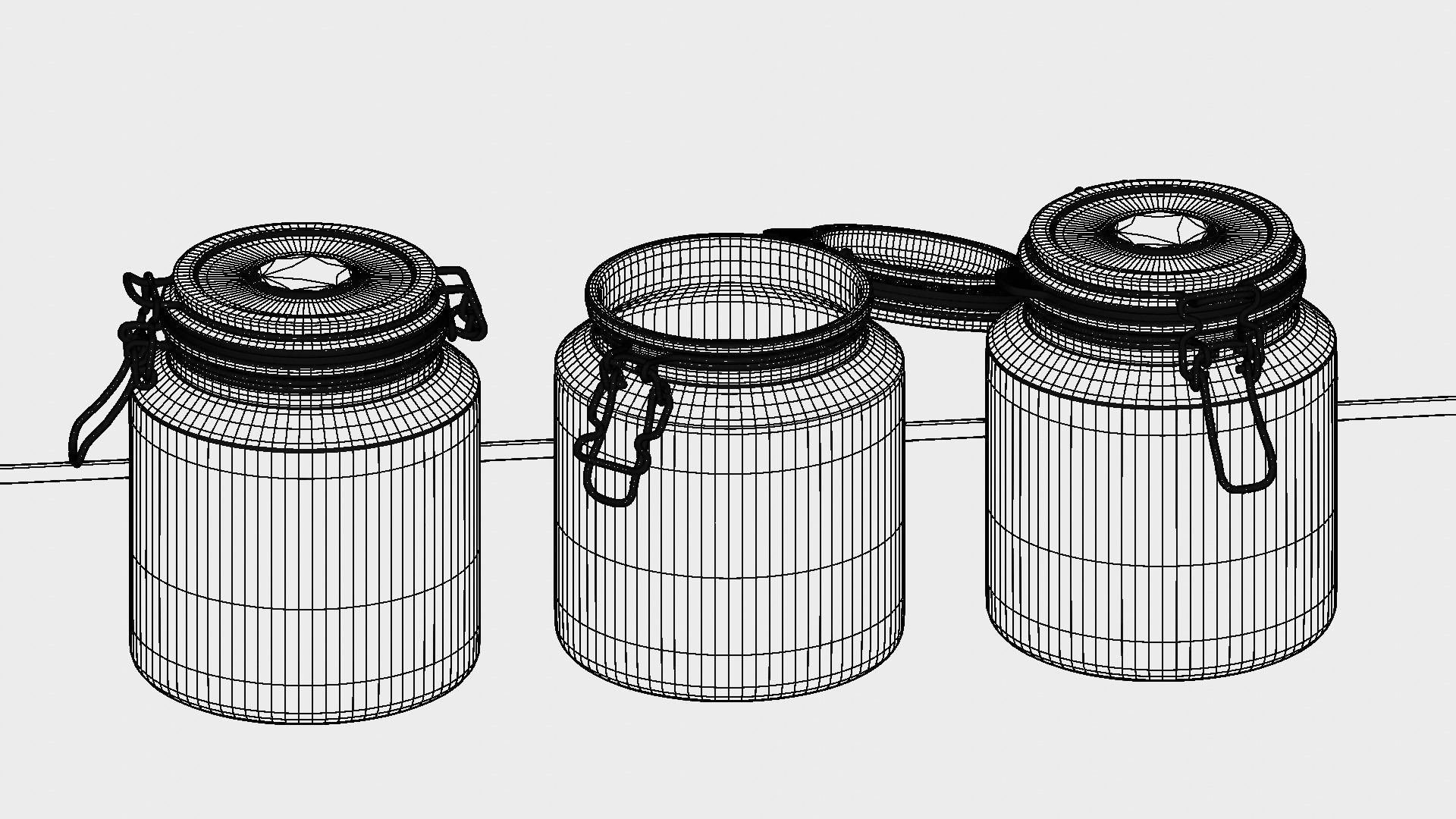Jars of beans 3D model_9