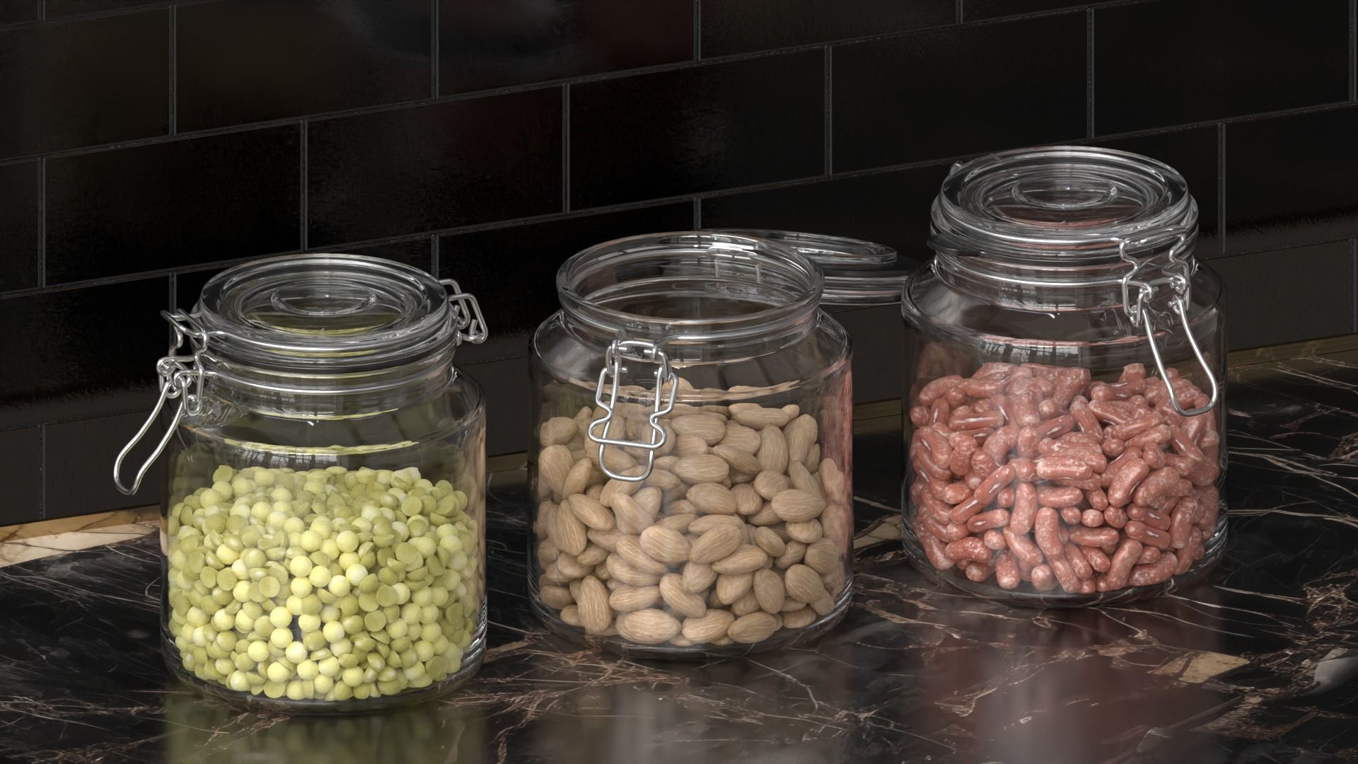 Jars of beans 3D model_2