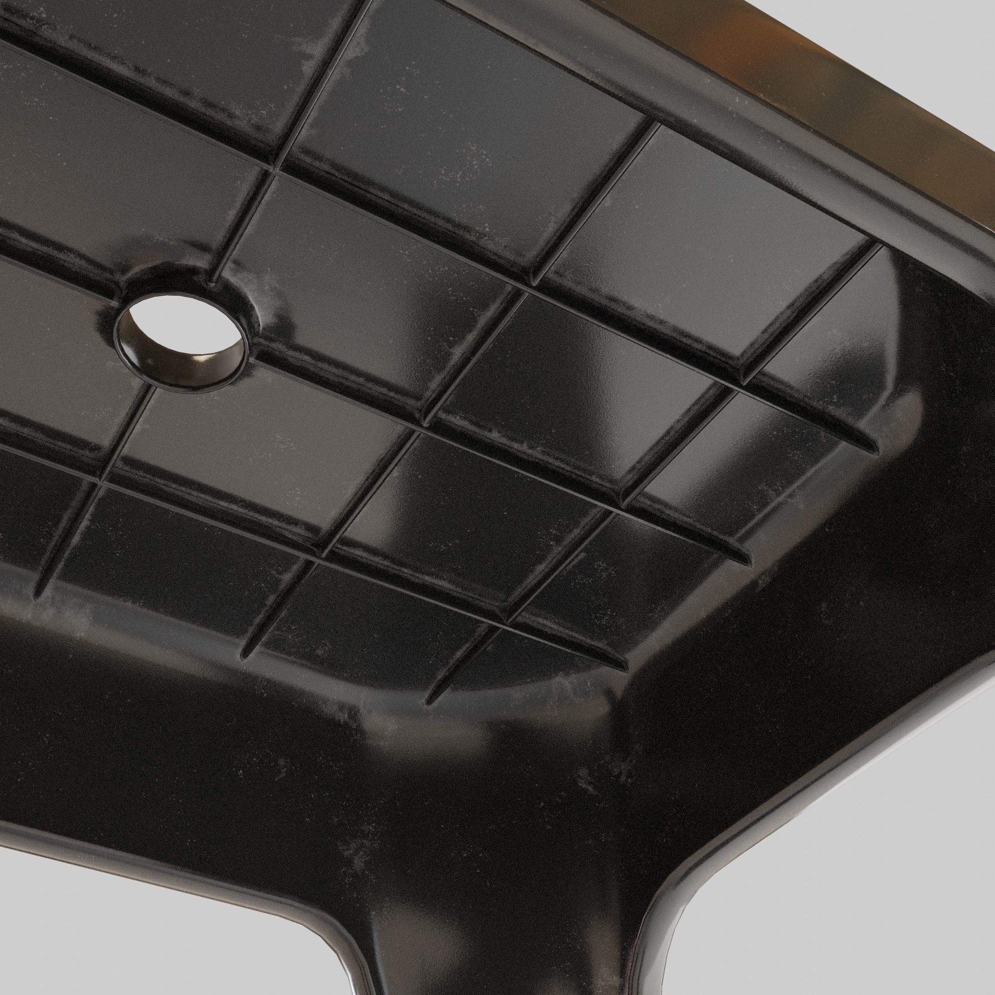 Stackable Small Plastic Stool Low-poly 3D model_9