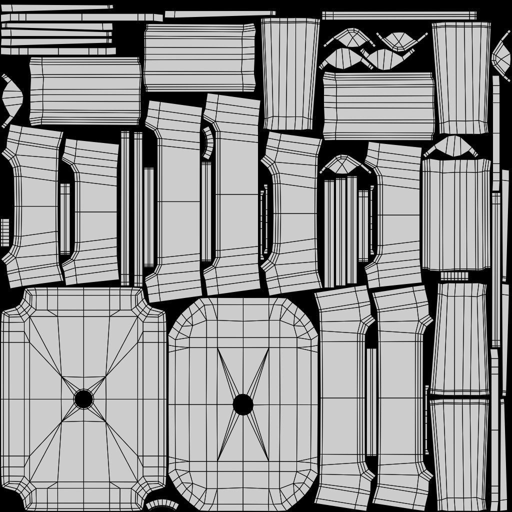 Stackable Small Plastic Stool Low-poly 3D model_17