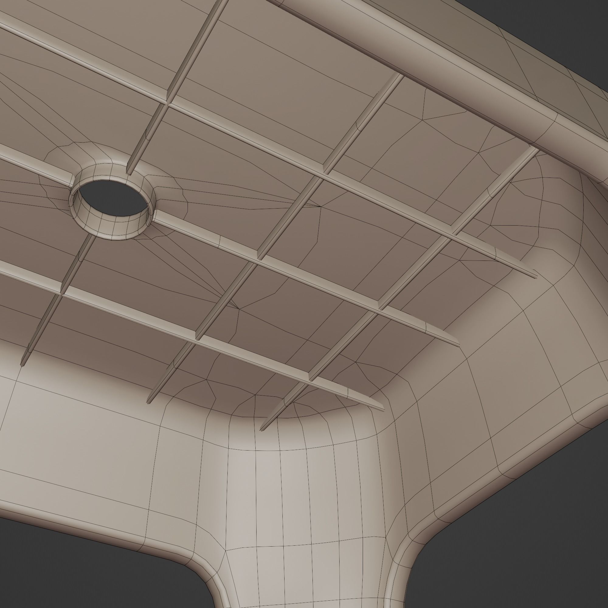 Stackable Small Plastic Stool Low-poly 3D model_15