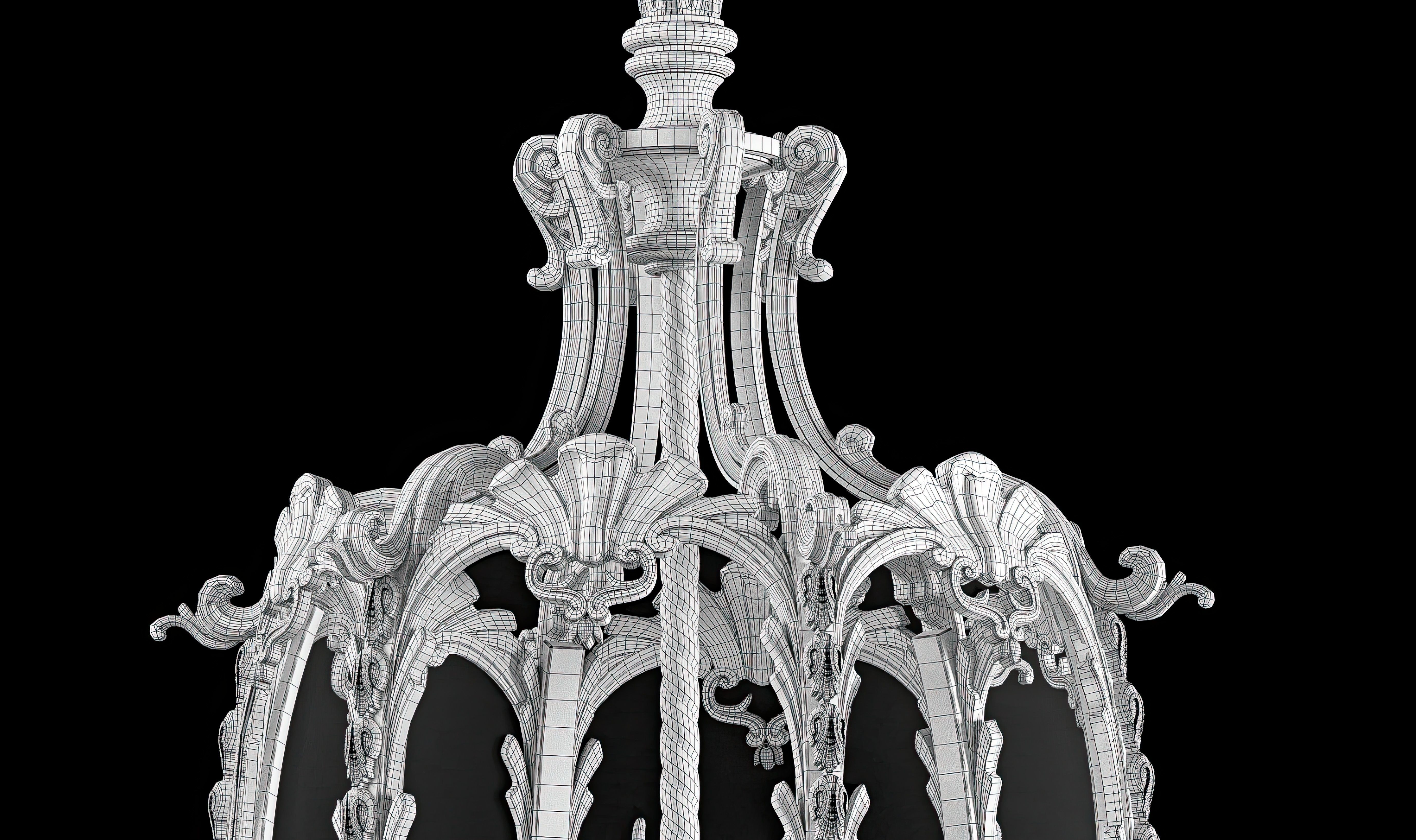 A GILT BRONZE HALL LANTERN 3D model_9