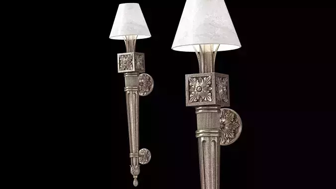 Ombres et Facettes bronze et cristal de roche wall light