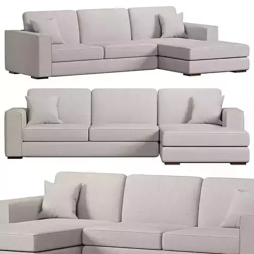 GREY SOFA WITH CHAISE LONGUE