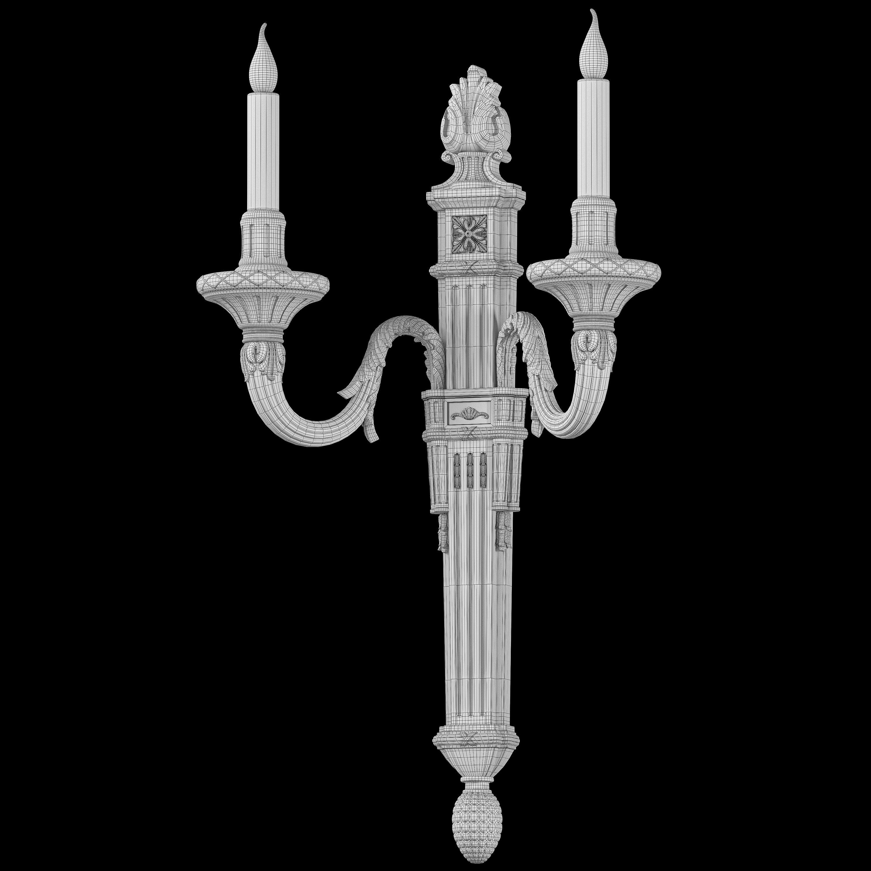 Ombres et Facettes louis XVI noir et argent wall light 3D model_14
