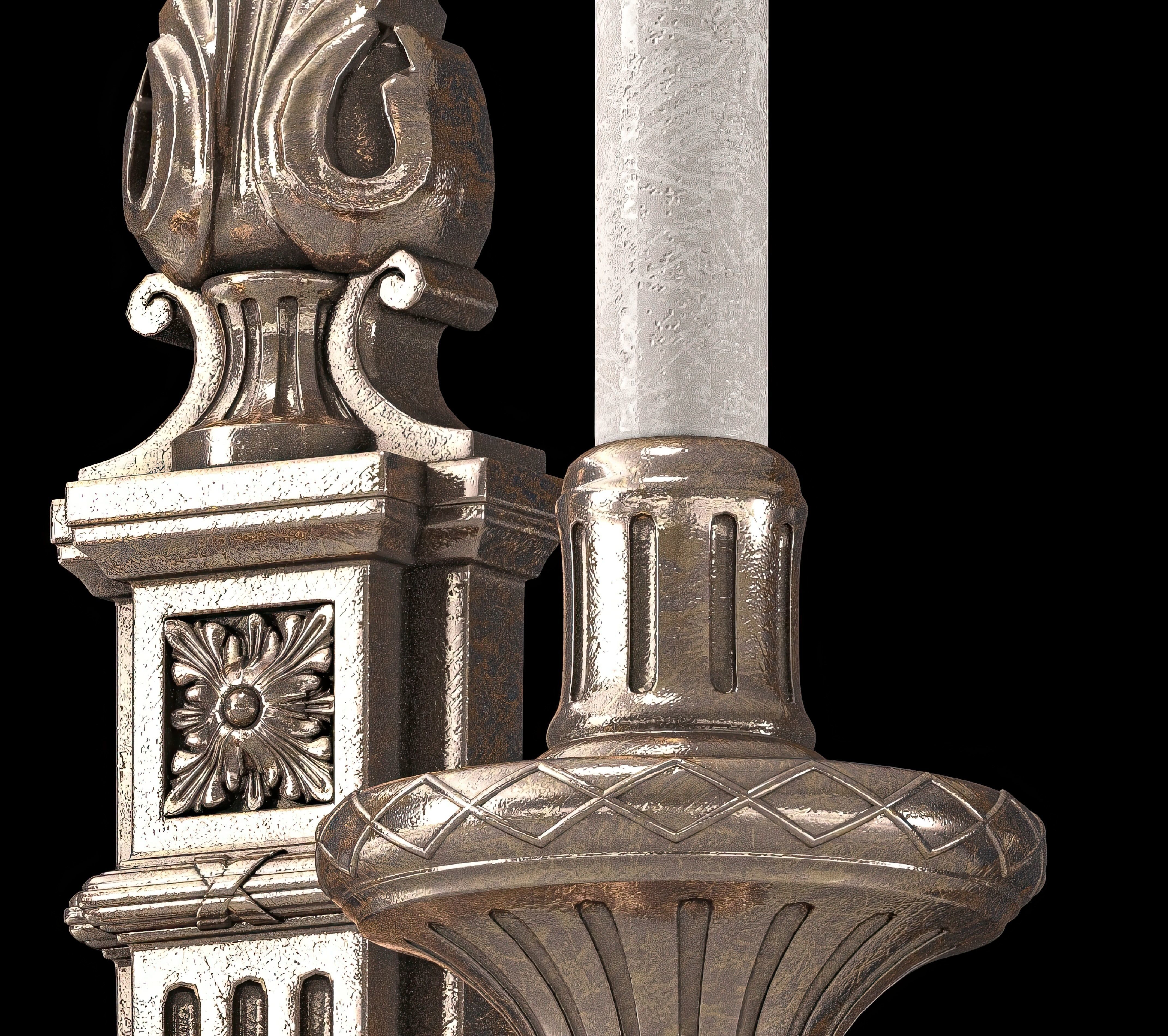 Ombres et Facettes louis XVI noir et argent wall light 3D model_6