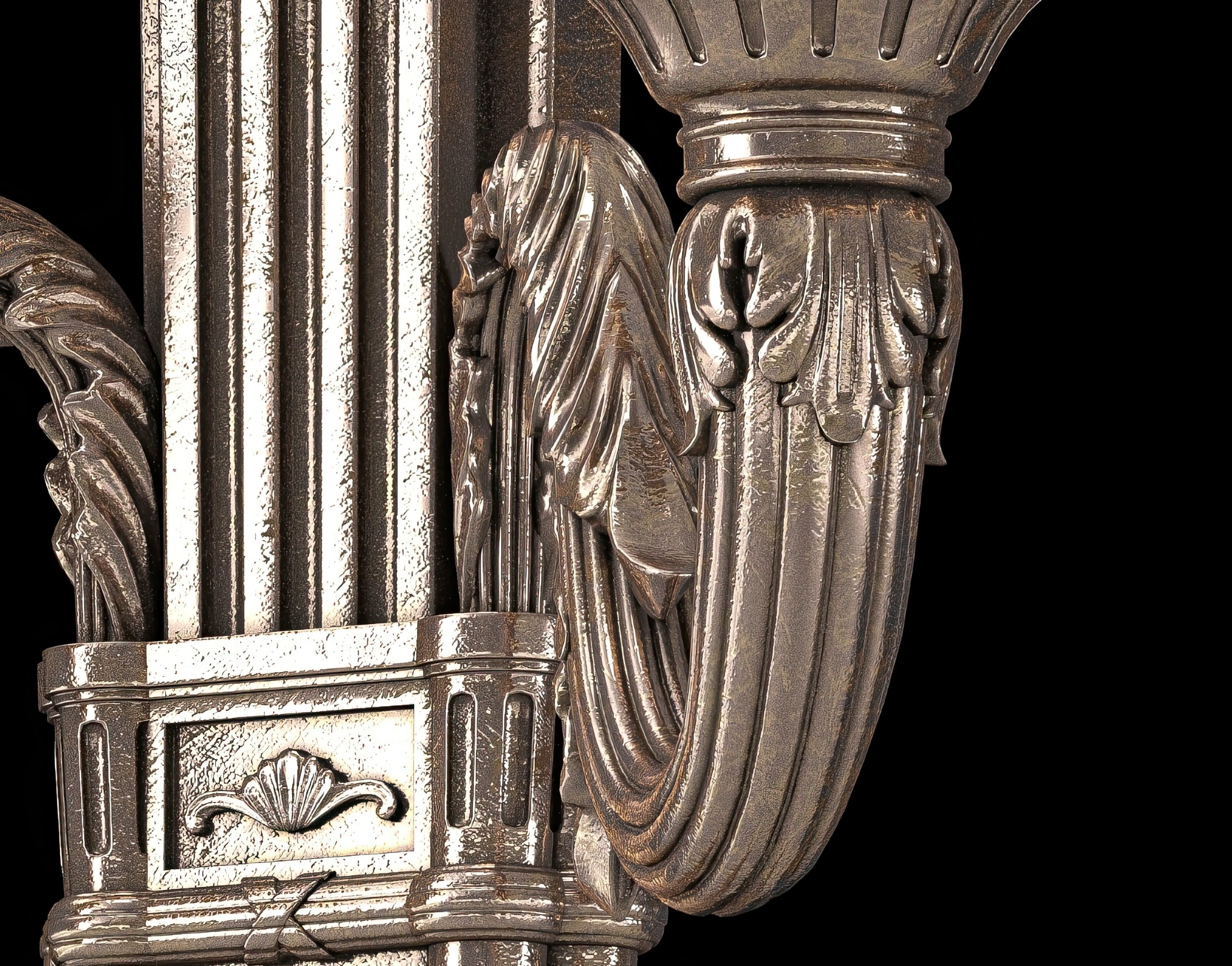 Ombres et Facettes louis XVI noir et argent wall light 3D model_4